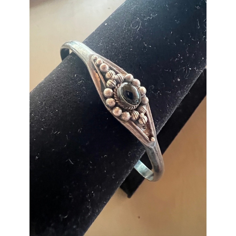925 Cuff Bracelet Silver Black Onyx Sterling Boho Southwestern Vintage Cowgirl